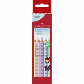 Faber Castell FC-110991 Jumbo Grip Kleurpotlood Pastel 5 Stuks