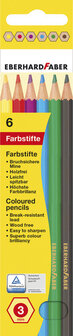 Eberhard Faber EF-514806 Kleurpotlood 17,5cm Kartonnen Etui &agrave; 6 Stuks Assorti Kleuren