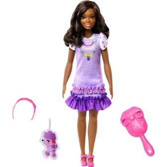 Barbie My First Barbie Pop Donker Haar met Poedel