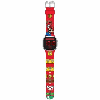 Super Mario LED Horloge Rood