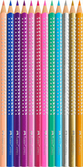 Faber Castell FC-201737 Kleurpotloden Sparkle In Roze Blik 12 Stuks