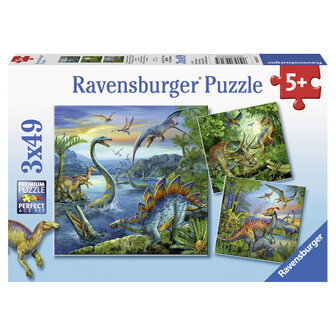 Ravensburger 3 Dinosauri&euml;rs Puzzels 3x49 Stukjes