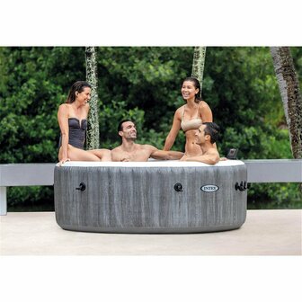 Intex 28440 PureSpa Greywood De Luxe Bubble Massage Jaccuzi 4-persoons Set