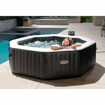 Intex 28462NL PureSpa Jet &amp; Bubble DeLuxe Jacuzzi 6-Persoons Set met Zoutwatersysteem 218/168x71cm