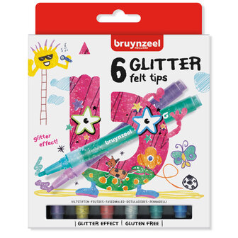 Bruynzeel Glitter Viltstiften 6 Stuks