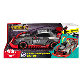 Dickie Toys RC Audi S1 E-Tron Quattro Drift Auto Grijs/Rood