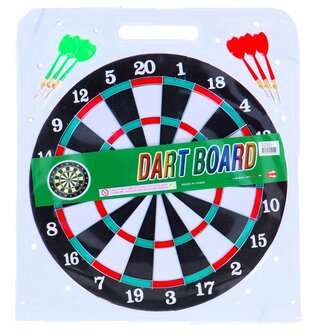 Dartboard Tweezijdig + 6 Pijlen 37 cm