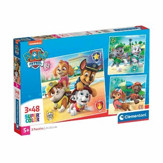 Clementoni Super Color 3in1 Puzzel Paw Patrol 3x48 Stukjes