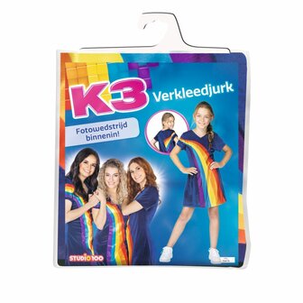 K3 Regenboog Verkleedjurk Blauw 3-5 Jaar