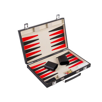 Backgammon in Koffer Zwart