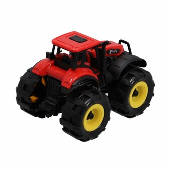 Tractor 15 cm + Licht en Geluid Rood/Zwart