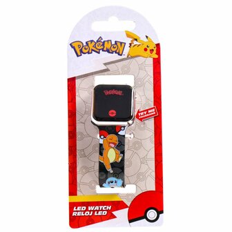 Pok&eacute;mon LED Horloge Zwart