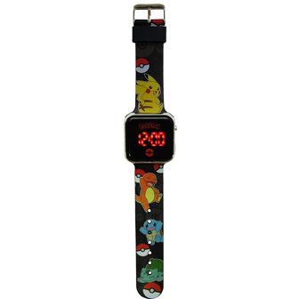 Pok&eacute;mon LED Horloge Zwart