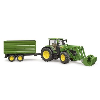 Bruder John Deere 7R 350 met Voorlader en Aanhanger