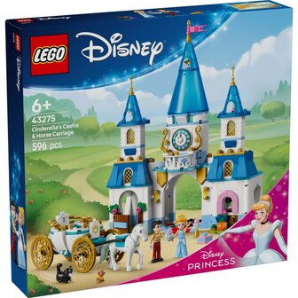 Lego Disney Princess 43275 Assepoesters Kasteel en Paardenkoets