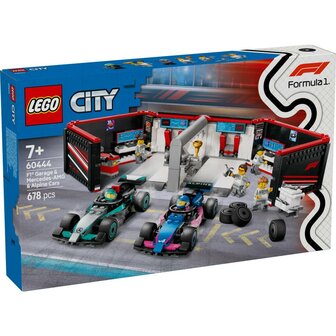 Lego City 60444 F1 Garage met Mercedes-AMG en Alpine Auto&#039;s