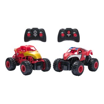 Monster Jam RC Pack Spiderman &amp; Iron Man 1:24