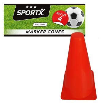 SportX Oranje Pionnen 22 cm 4 Stuks