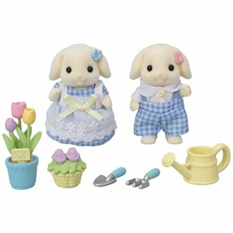 Sylvanian Families 5736 Tuin en Bloemen Hangoorkonijn Broer en Zus