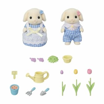 Sylvanian Families 5736 Tuin en Bloemen Hangoorkonijn Broer en Zus