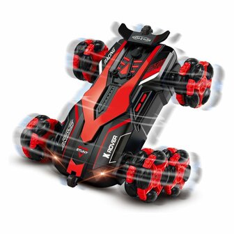 Gear2Play RC X-Rover 6-Wielige Stuntauto + Licht Zwart/Rood