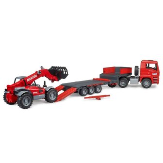 Bruder 02774 MAN TGA Dieplader met Manitou Telescooplader