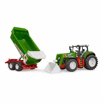 Bruder 03452 Roadmax Tractor met Frontlader + Dumptrailer