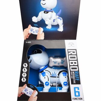 Gear2Play Robo Raff Interactieve Puppy + Licht en Geluid Wit/Blauw