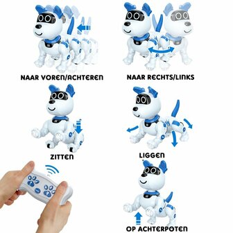 Gear2Play Robo Raff Interactieve Puppy + Licht en Geluid Wit/Blauw