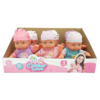 Mother Love Babypop + Geluid 20cm Assorti Display 6 Stuks