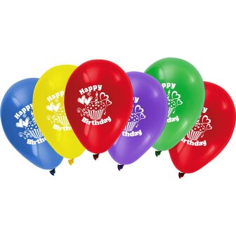 Stylex Happy Birthday Ballonnen 6 Stuks