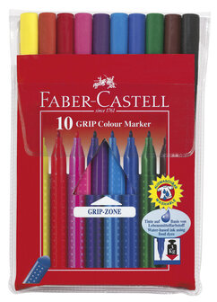 Faber Castell FC-155310 10 Viltstiften GRIP Doos met 10 Etuis