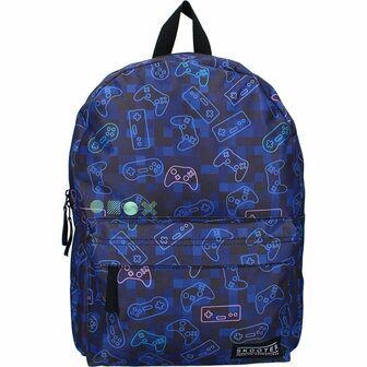 Skooter Rugzak Never Underestimate Gamers 39x29x12 cm Donkerblauw/Zwart