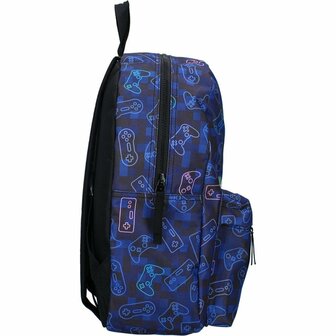 Skooter Rugzak Never Underestimate Gamers 39x29x12 cm Donkerblauw/Zwart