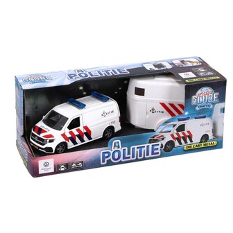 Kids Globe Traffic Volkswagen Transporter Politie + Aanhanger NL