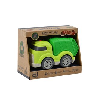 Bioplastic Vuilniswagen 18 cm Groen