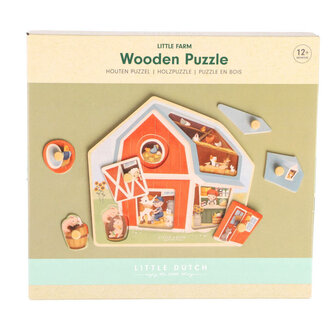 Little Dutch Farm Houten Puzzel 6 Stukjes