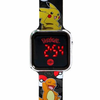 Pok&eacute;mon LED Horloge Zwart