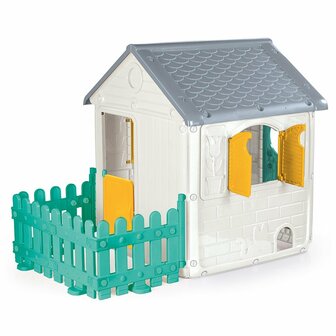 Dolu Speelhuis 122.5x104x156 cm + Geluid Wit/Groen/Grijs/Geel