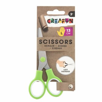 Creafun Schaar Linkshandig 13 cm Blauw/Groen Assorti