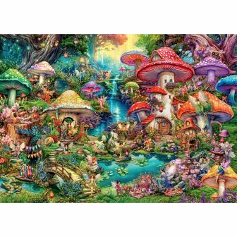 Ravensburger Puzzel Merry Mushroom Village 1000 Stukjes