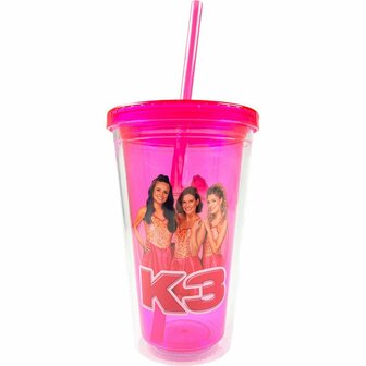K3 Drinkbeker met Rietje Roze
