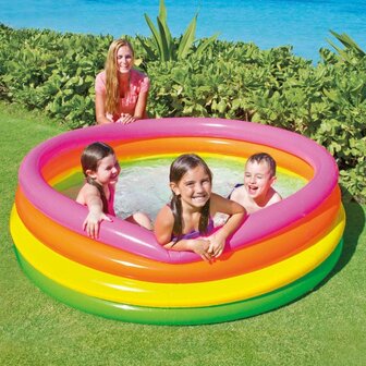 Intex 56441NP Wet Set Collection Sunset Glow Opblaaszwembad 168x46 cm Roze/Oranje/Geel/Groen