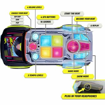 Dickie Toys Beat Hero DJ Auto + Licht en Geluid