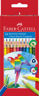 Faber Castell FC-116544 Kleurpotlood Driekant Kartonnen Etui &agrave; 24 Stuks