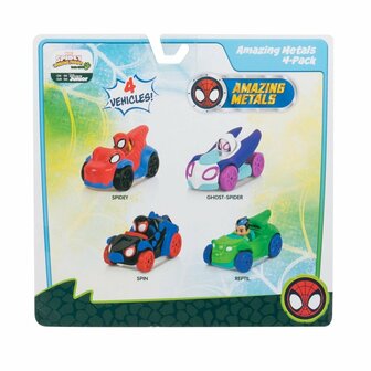 Marvel Spidey Die Cast Voertuigen 4 Stuks