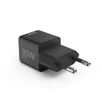 Hama Snellader 30W USB-C PD/QC/GaN Zwart