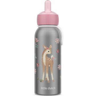Mepal Little Dutch Fairy Garden Flip-Up Isoleerfles RVS/Roze