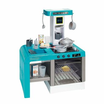 Smoby Speelkeuken met Licht en Geluid + 22 Accessoires Blauw/Wit