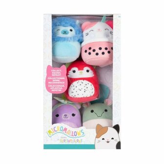 Squishmallows Micromallows Knuffels Silvy, Rozen, Aarin, Roxy, Gerald 6.5 cm